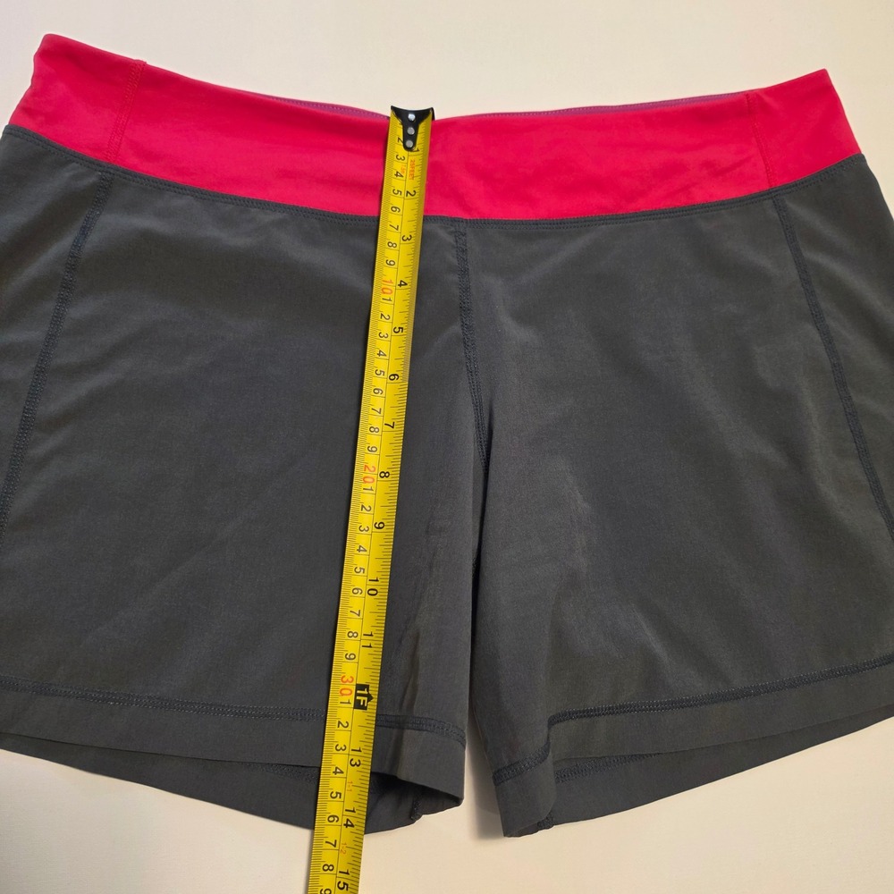 Lululemon Athletica Colorblock Athletic Shorts Charcoal Gray Pink Size 12 - Picture 2 of 7